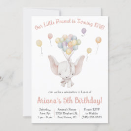 Invitation Elephant, Petite Arachide, Fête d'anniversaire à t