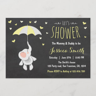 Invitation Éléphant peu d'invitation de baby shower