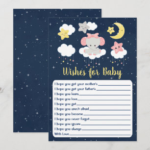 Invitation Elephant rose et Baby shower de la marine des souh