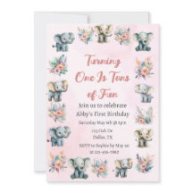Elephants & Boho Jungle Fleurs sur Pink Anniversai