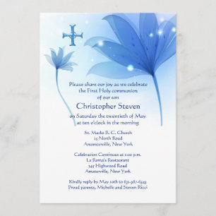 Invitation élevée bleue