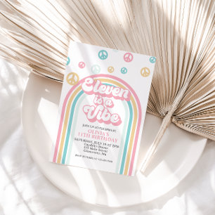 Invitation Eleven est une Vibe Retro Summer Rainbow Invitatio