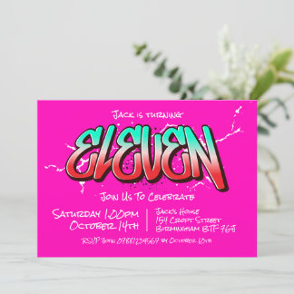 Invitation Eleven Graffiti Lumineuse