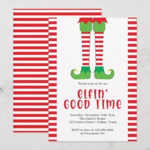 Invitation Elfin Bon Temps Elf Legs Noël