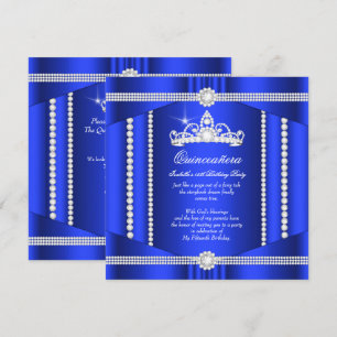 Invitation Elite Royal Blue Princesse Quinceanera Diamond