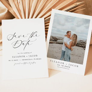 Invitation ELLA Elegant Minimalist Script Photo Enregistrer l