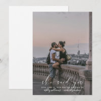 ELLE A DIT OUI Calligraphie Photo Save the Date In