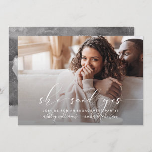 Invitation Elle A Dit Oui Calligraphie QR Code Engagement Par