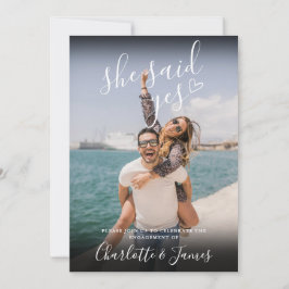 Invitation Elle A Dit Oui Engagement Partie Amour Coeur Photo