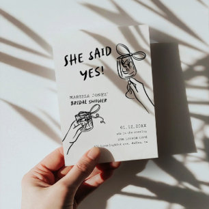 Invitation Elle A Dit Oui ! Fête des mariées illustrée