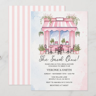 Invitation Elle a dit oui Paris Rose Jour de Mariage