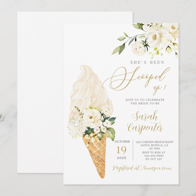 Invitation Elle a été prise en Fête des mariées (Devant / Derrière)