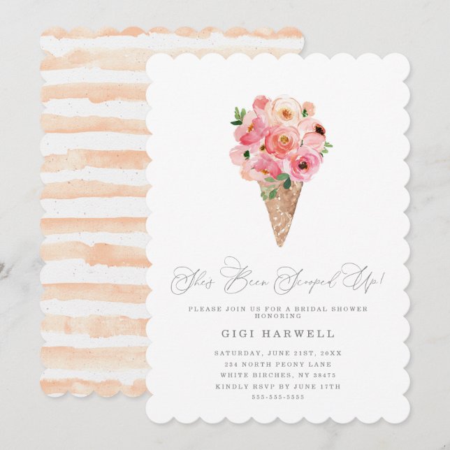Invitation Elle a été ramassée dans la Fête des mariées de gl (Devant / Derrière)