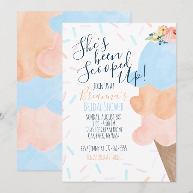 Invitation Elle a été ramassée dans la Fête des mariées de gl (Devant / Derrière)