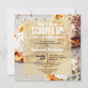 Invitation Elle a été ramassée Glace Cœur Gaufre