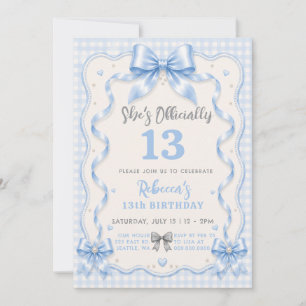 Invitation Elle a officiellement 13 ans Coquette Arc Bleu Ann