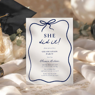 Invitation Elle a réussi ! Fête de fin d'études