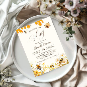 Invitation Elle a trouvé sa baby shower de mariage abeille