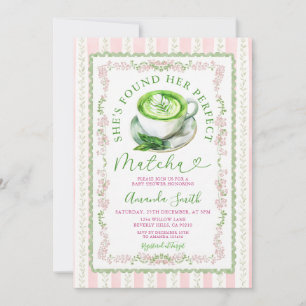 Invitation Elle a trouvé sa Baby Shower Matcha parfait 