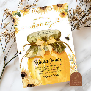 Invitation Elle a trouvé sa baby shower thème miel
