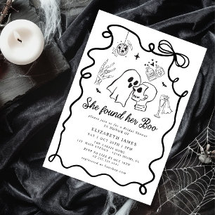 Invitation Elle a trouvé sa Boo Ghost Floral  Baby Shower de 