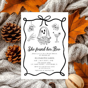 Invitation Elle a trouvé sa Boo Ghost Floral Baby Shower de