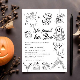 Invitation Elle a Trouvé Sa Chérie Ghost Floral  Baby Shower 