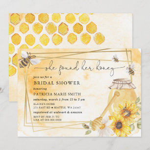 Invitation Elle a trouvé sa douche de mariée abeille florale