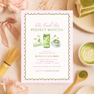 Invitation Elle A Trouvé Sa Fête des mariées À Thème Matcha P