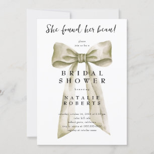 Invitation Elle A Trouvé Sa Fête des mariées Beau Beige Bow
