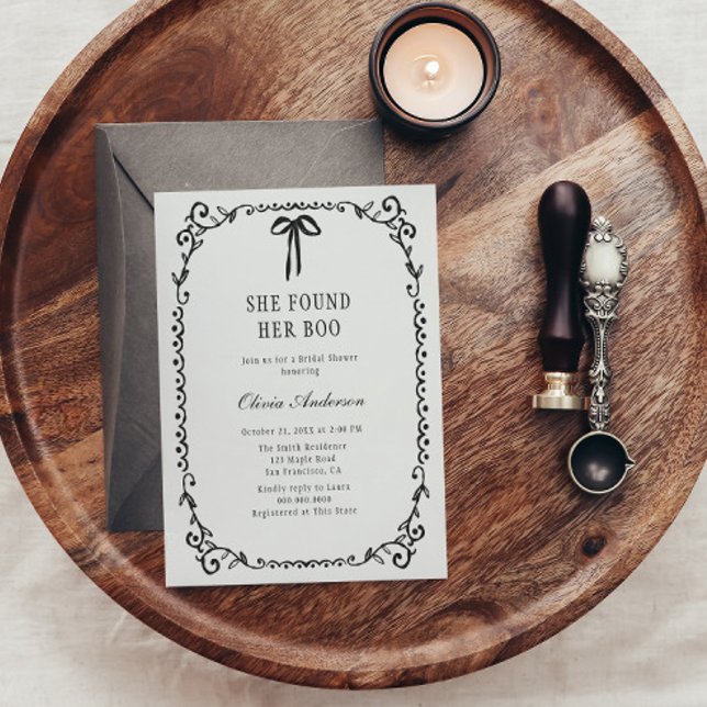 Invitation Elle A Trouvé Sa Fête des mariées Boo Halloween (Créateur téléchargé)