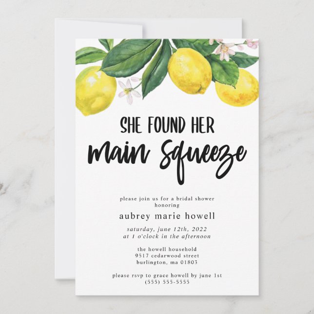 Invitation Elle A Trouvé Sa Fête des mariées De Squeeze (Devant)