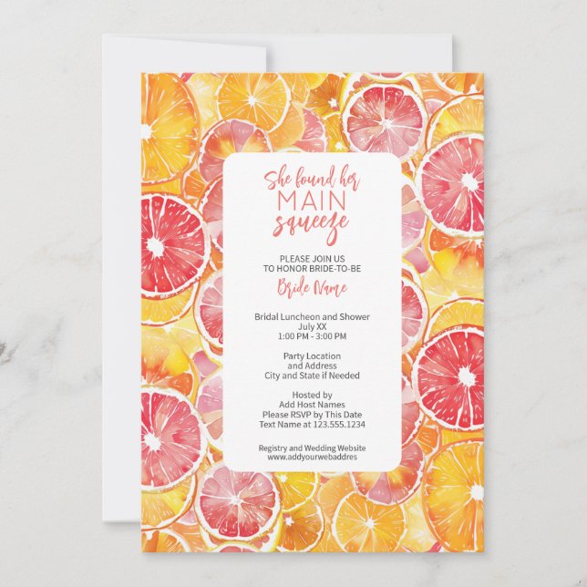 Invitation Elle A Trouvé Sa Fête des mariées De Squeeze (Devant)