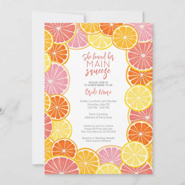 Invitation Elle A Trouvé Sa Fête des mariées De Squeeze (Devant)