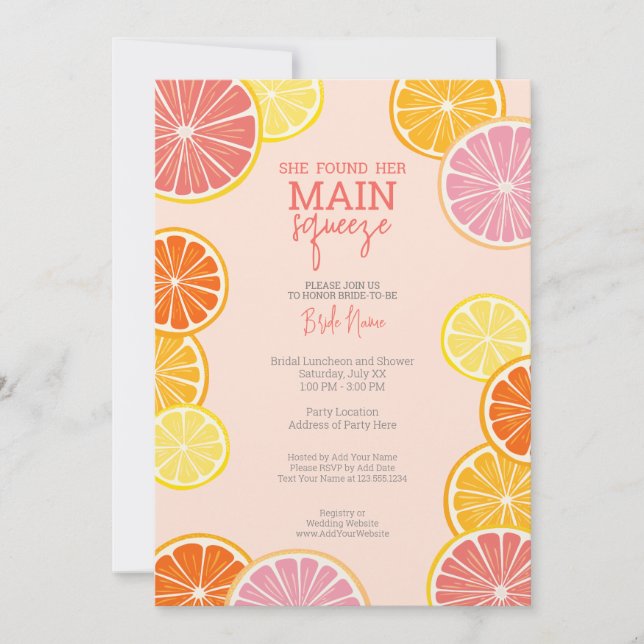 Invitation Elle A Trouvé Sa Fête des mariées De Squeeze (Devant)