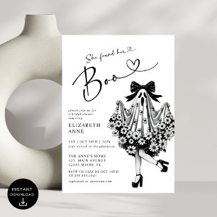 Invitation Elle A Trouvé Sa Fête des mariées Florale Fantôme