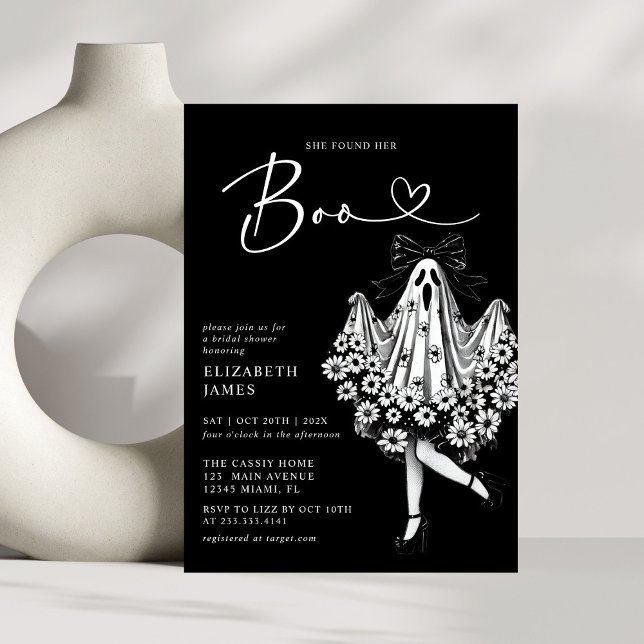 Invitation Elle A Trouvé Sa Fête des mariées Florale Fantôme  (Créateur téléchargé)