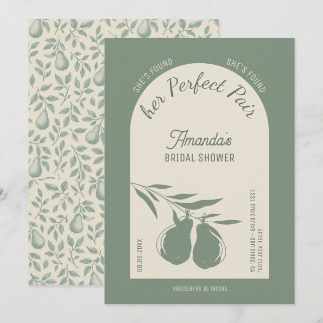 Invitation Elle a trouvé sa Fête des mariées parfaite (Devant / Derrière)