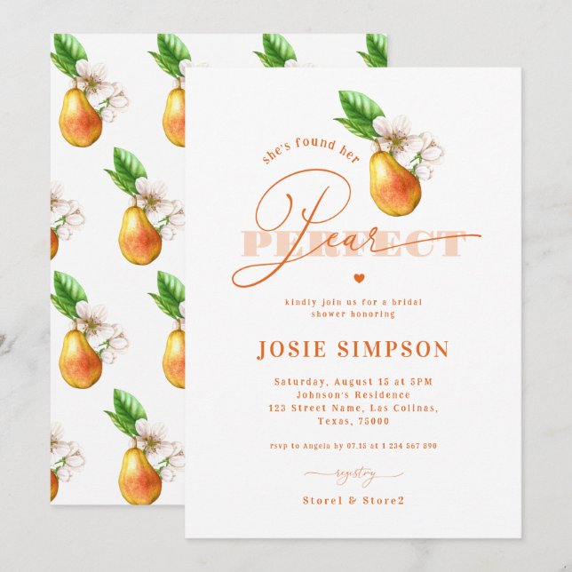 Invitation Elle a trouvé sa Fête des mariées parfaite de jard (Devant / Derrière)