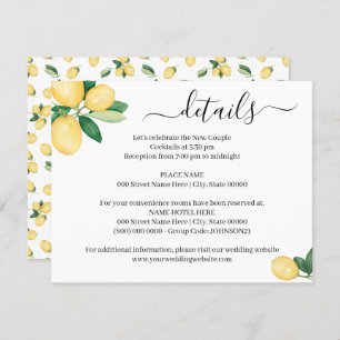 Invitation Elle A Trouvé Sa Main Squeeze Lemons insert card