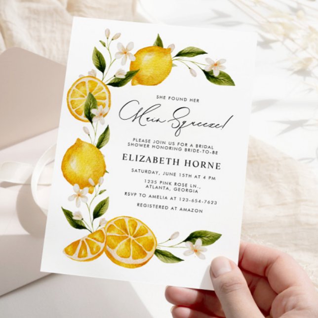 Invitation Elle A Trouvé Sa Mariée Florale De Squeeze Citrus (Créateur téléchargé)