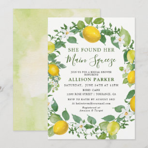 Invitation Elle A Trouvé Sa Petite Fête des mariées De Citron