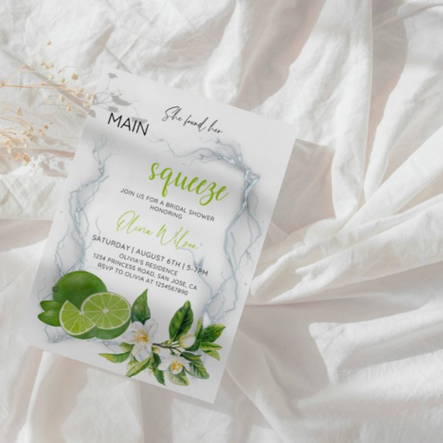 Invitation Elle a trouvé sa Squeeze | Fête des mariées Citrus (Créateur téléchargé)