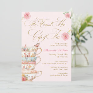 Invitation Elle a trouvé sa tasse de thé Baby Shower