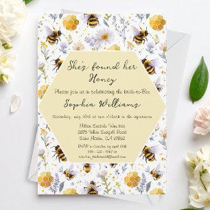Invitation Elle a trouvé ses abeilles florales pour la fête d