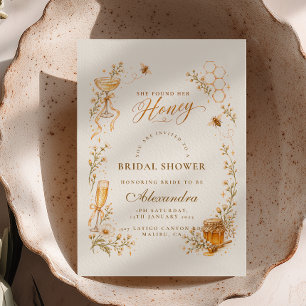 Invitation Elle a Trouvé Son Champagne Floral au Miel
