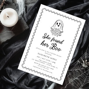 Invitation Elle a Trouvé Son Fantôme Floral Baby Shower de M