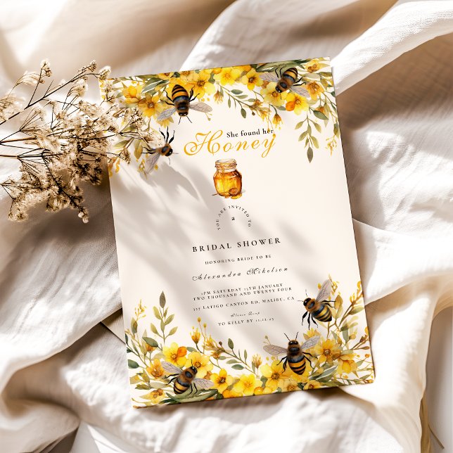 Invitation Elle A Trouvé Son Miel Fête des mariées Rustique (Créateur téléchargé)