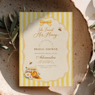 Invitation Elle a trouvé son miel jaune ruban