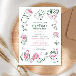 Invitation Elle a trouvé son thé matcha vert parfait pour sa 